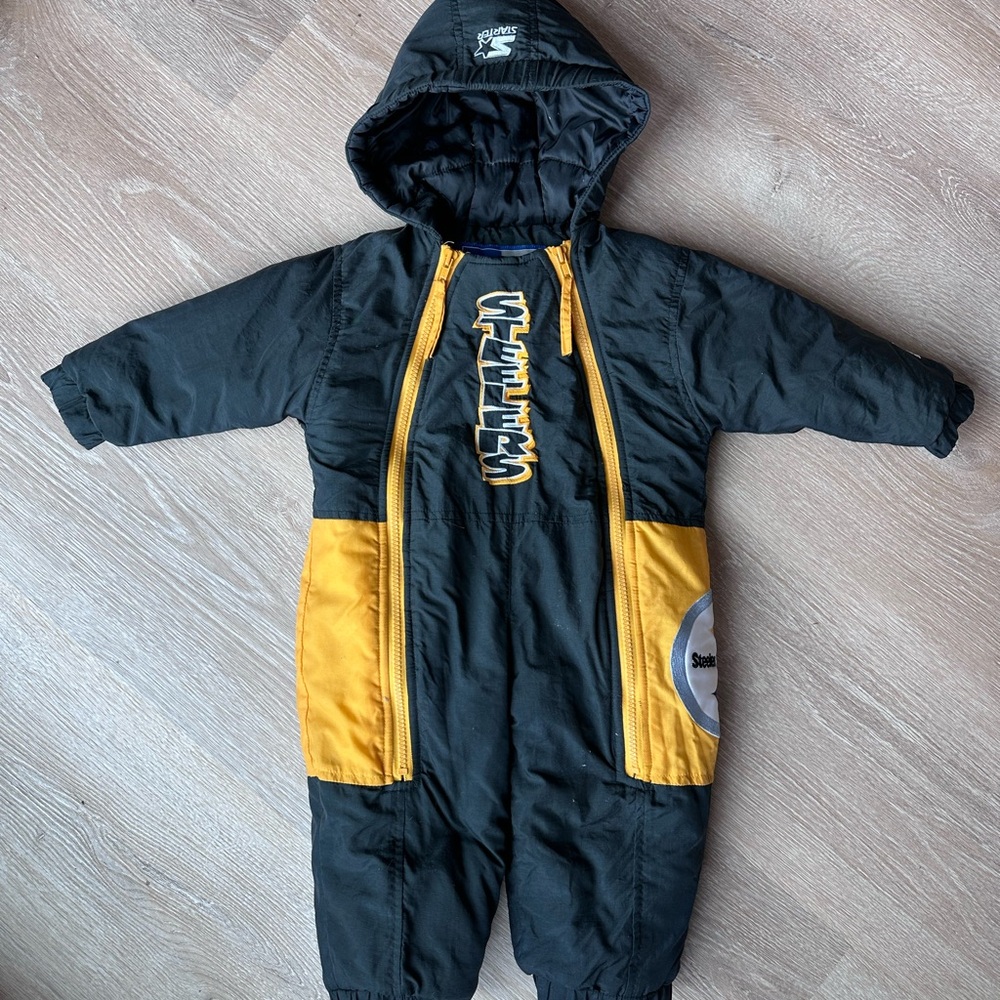 Vintage Starter Pittsburgh Steelers Snowsuit 18M Baby NFL Black Gold